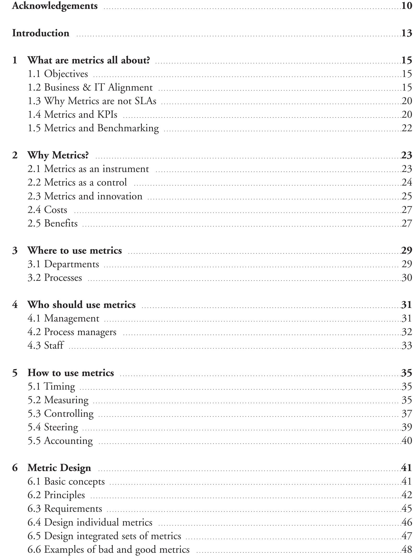 PDF) METRICS for IT Service Management METRICS for IT