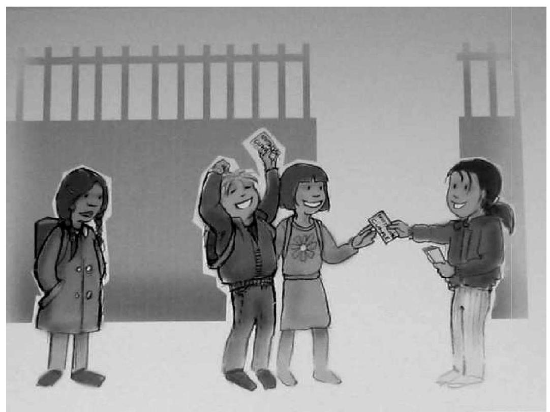 Figure 1. Social exclusion drawing presented to girls. An iden- tical drawing depicting boys was presented to them. 