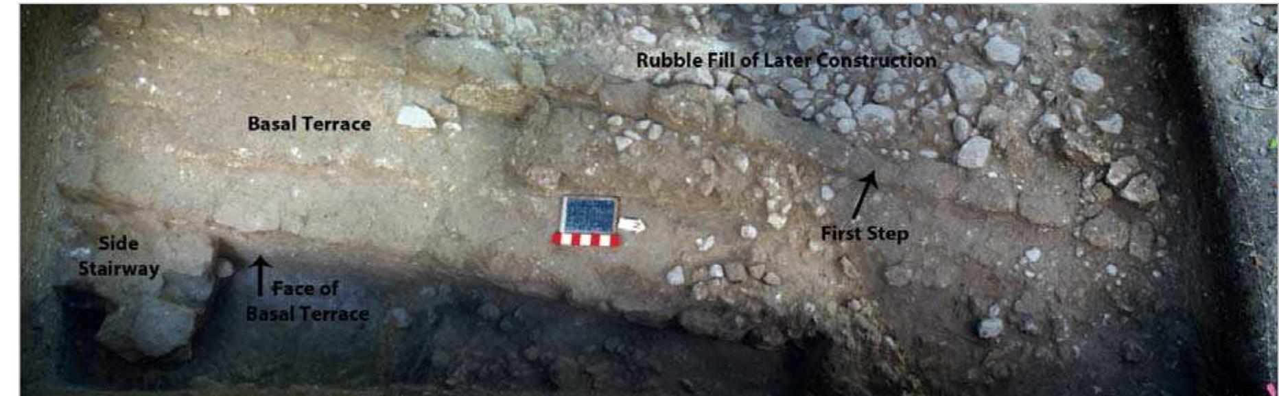 Figure 8. Overview Photo of the Basal Portion of Plaza E Stairway. 