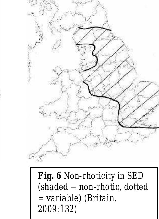 Two caveats are due here. Firstly, the data presented above are by no means fully representative, and are certainly open to debate. For example whereas I show local dialect features declining towards written Standard English between Ellis and the SED, Britain (2009:131-132; Figs 4 & 5) shows rhoticity—a feature that is represented in the written standard— declining across England between the two. This decline is not a case of evelling since it is only the displacement of one feature by another (like present-day glottal [?] for /t/); but it does seem to suggest widespread dialect contact. This emphasises that the current discussion should be taken less as a substantive exposition in itself, more an invitation for further research. Secondly, and relatedly, the purpose here is not to claim that a certain type of dialect change was or is exclusive to a given period; but simply that they appear to have enjoyed varying relative presence, which in turn appears to relate to changes in society. Again, the point is to appeal for further study, not declare anything established.  Proceeding on the basis of the data presented, English dialects appear  to have heen affected nredanminantly hy the written ctandam lanmiacge  