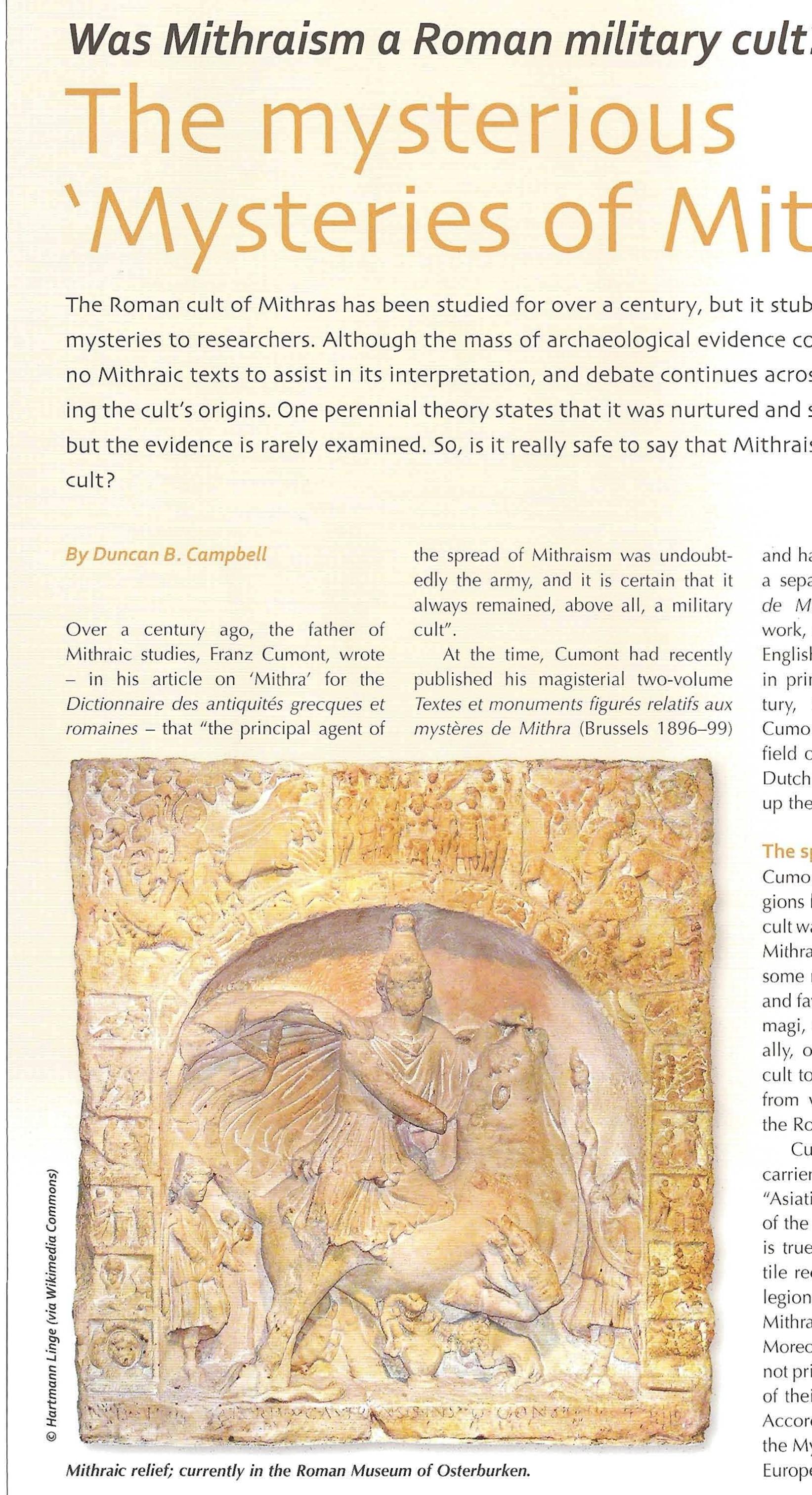(PDF) The Mysterious 'Mysteries of Mithras': Was Mithraism a Roman ...