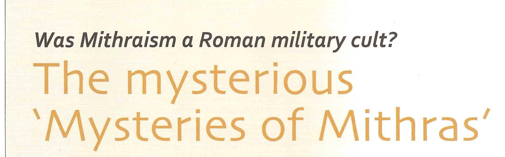 (PDF) The Mysterious 'Mysteries of Mithras': Was Mithraism a Roman ...