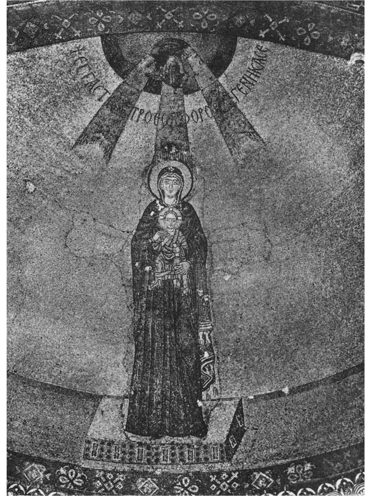 Fig. 40 | Virgin and Child, apse mosaic from the church of the Dormition of the Virgin, Nicaea 9th century. Photo: ©The State Hermitage Museum, St. Petersburg. 