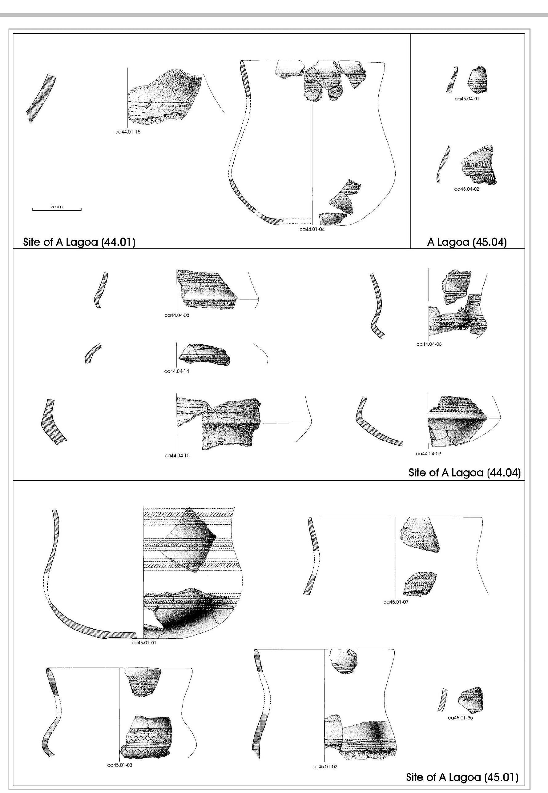 Figure 14. Illustrations of significant bell-beaker pottery from Galician sites