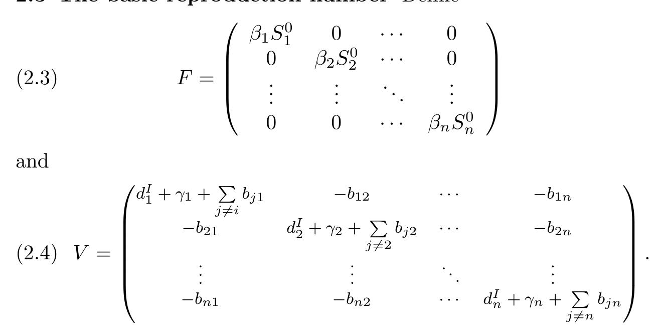 Using the method of van den driessche and watmough [18], the