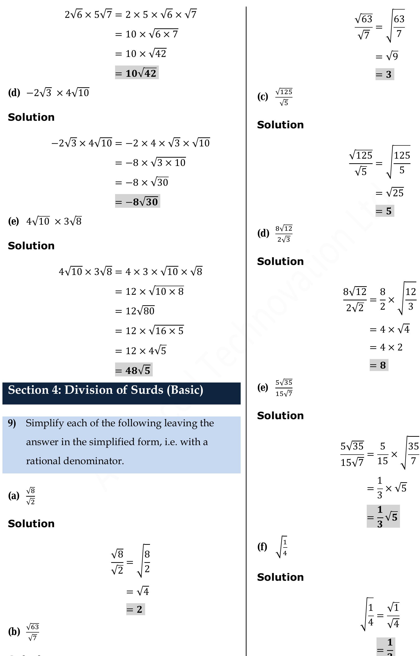 Solution 20) find the square roots of each of the following