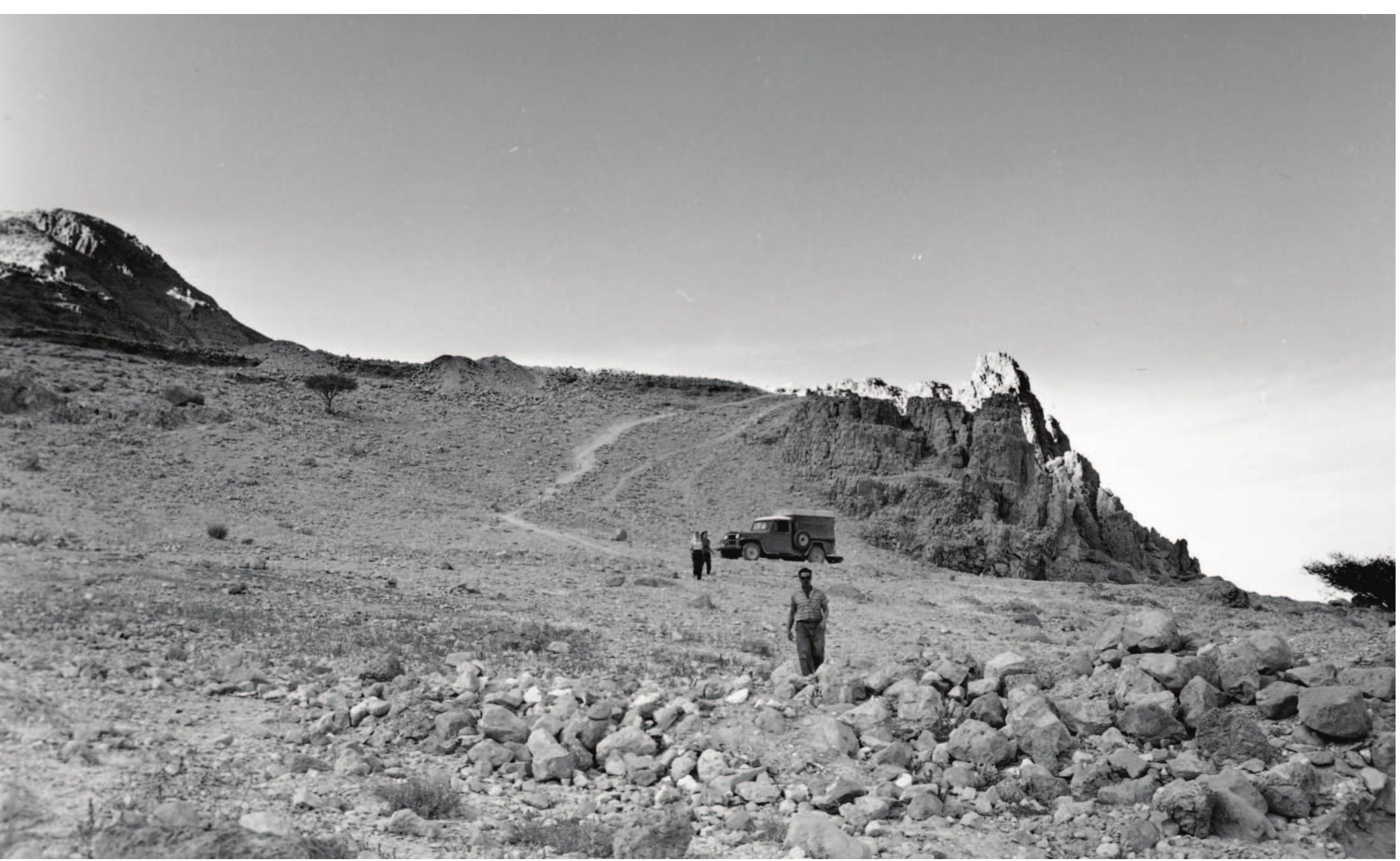 Figure 3 (above). The rock terrace on which the temple was built. Photograph by S. J. Schweig, courtesy of the Israel Exploration Society, Jerusalem. Figure 4 (bottom left). The plan of the temple, courtesy of the Israel Exploration Society, Jerusalem. Figure 5 (bottom right). Reconstruction of the temple, prepared by |. Dunayevsky, courtesy of the Israel Exploration Society, Jerusalem. 