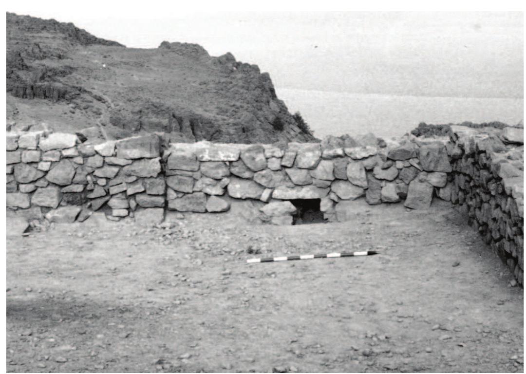 Already at the time of discovery it became clear that the vari- ous objects of the hoard, with the possible exception of some chisels and adzes, had not been tools used in daily life. It was  clear that they had not been  Figure 13. Outlet of drainage channel, shown from inside the courtyard Photograph by S. J. Schweig, courtesy of the Israel Exploration Society Jerusalem. 