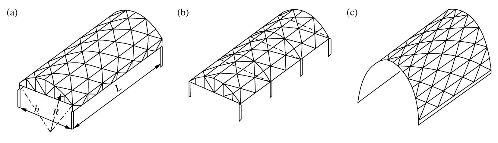 12 braced barrel vaults.