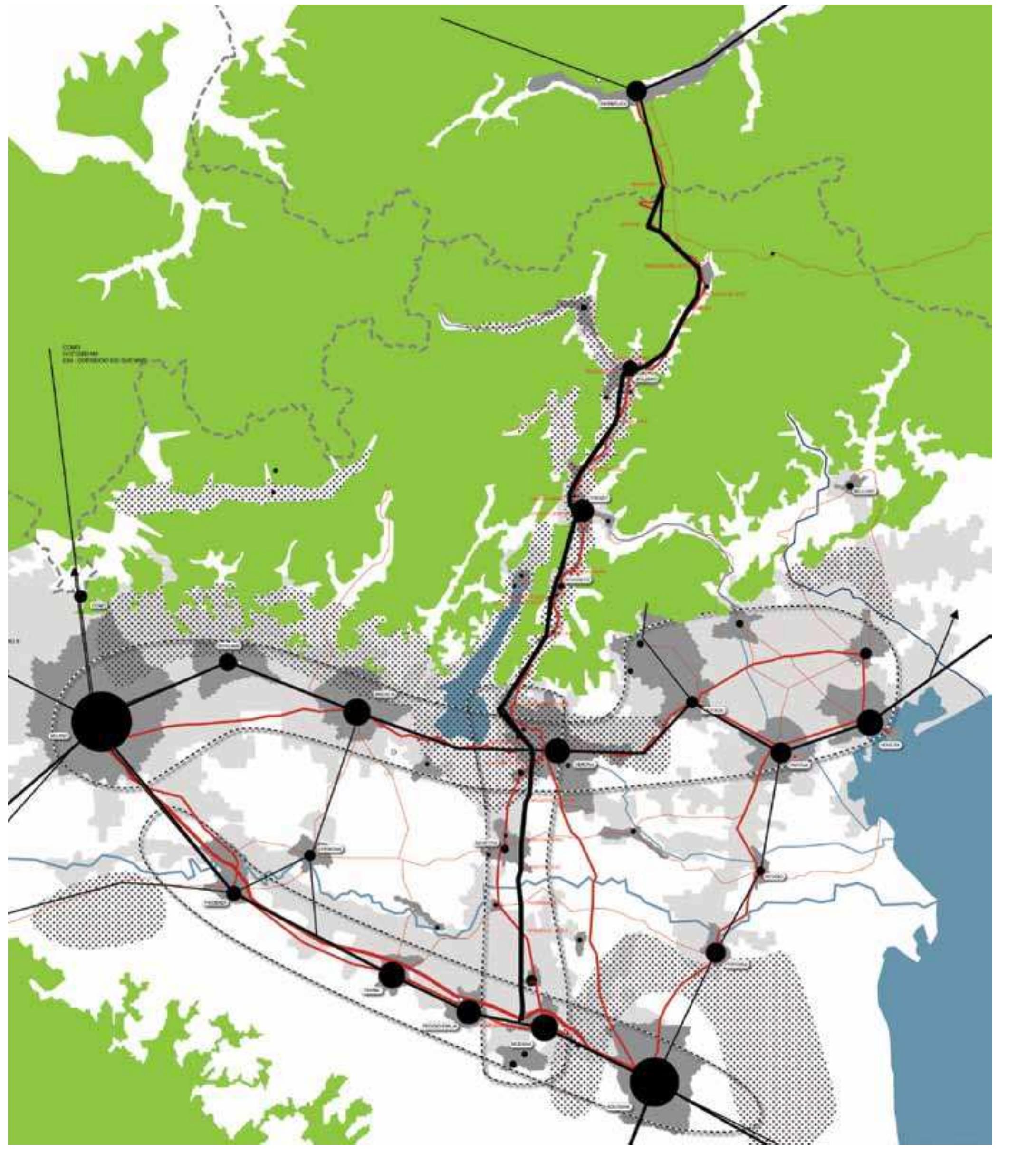 paesaggi primari, megalopoli padana e citta’ alpina tra la rete delle infrastrutture primarie prevalent landscapes, Padana Megalopolis and the alpine city between the network of primary infrastruct 