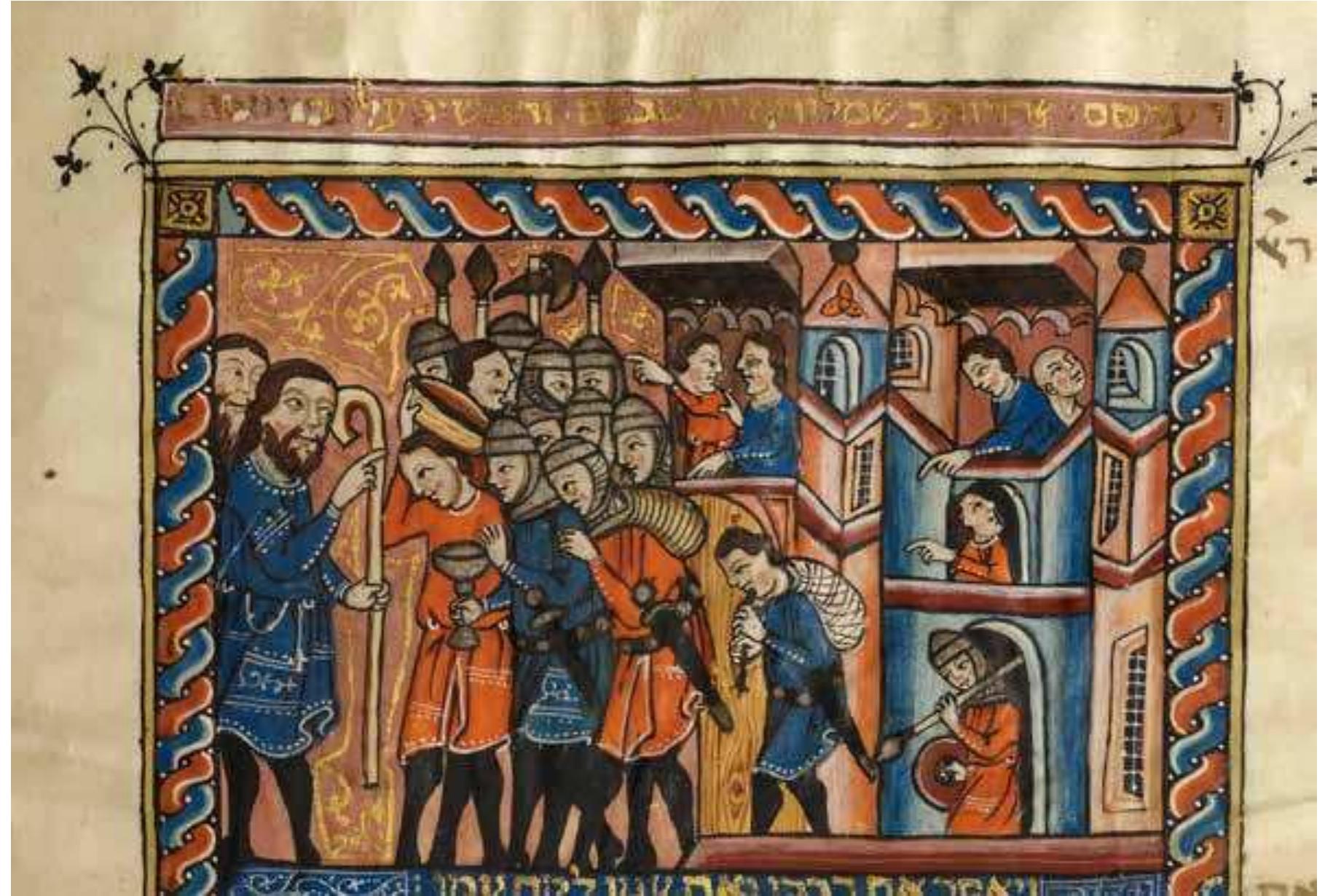 Frcure 7. Haggadah, Catalonia, Spain, 14th century (‘Rylands’), Manchester, John Rylands Library, Hebrew Ms. 6, fol. 18”, detail. 