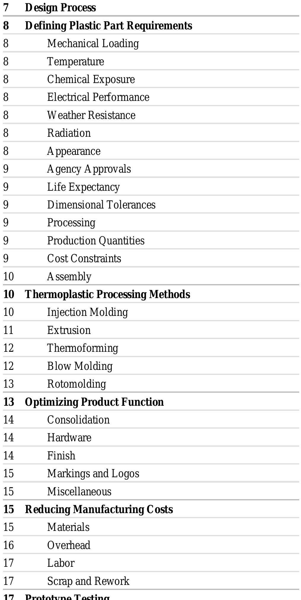 Part Design Chart Table 13 - A Design Guide Part and Mold Design Engineering
