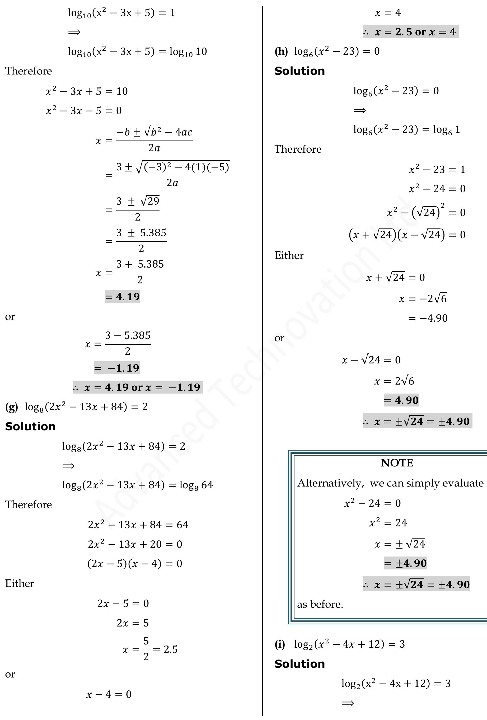 Logarithms Worked Examples Figure 48 - Indices & Logarithms Explained with Worked