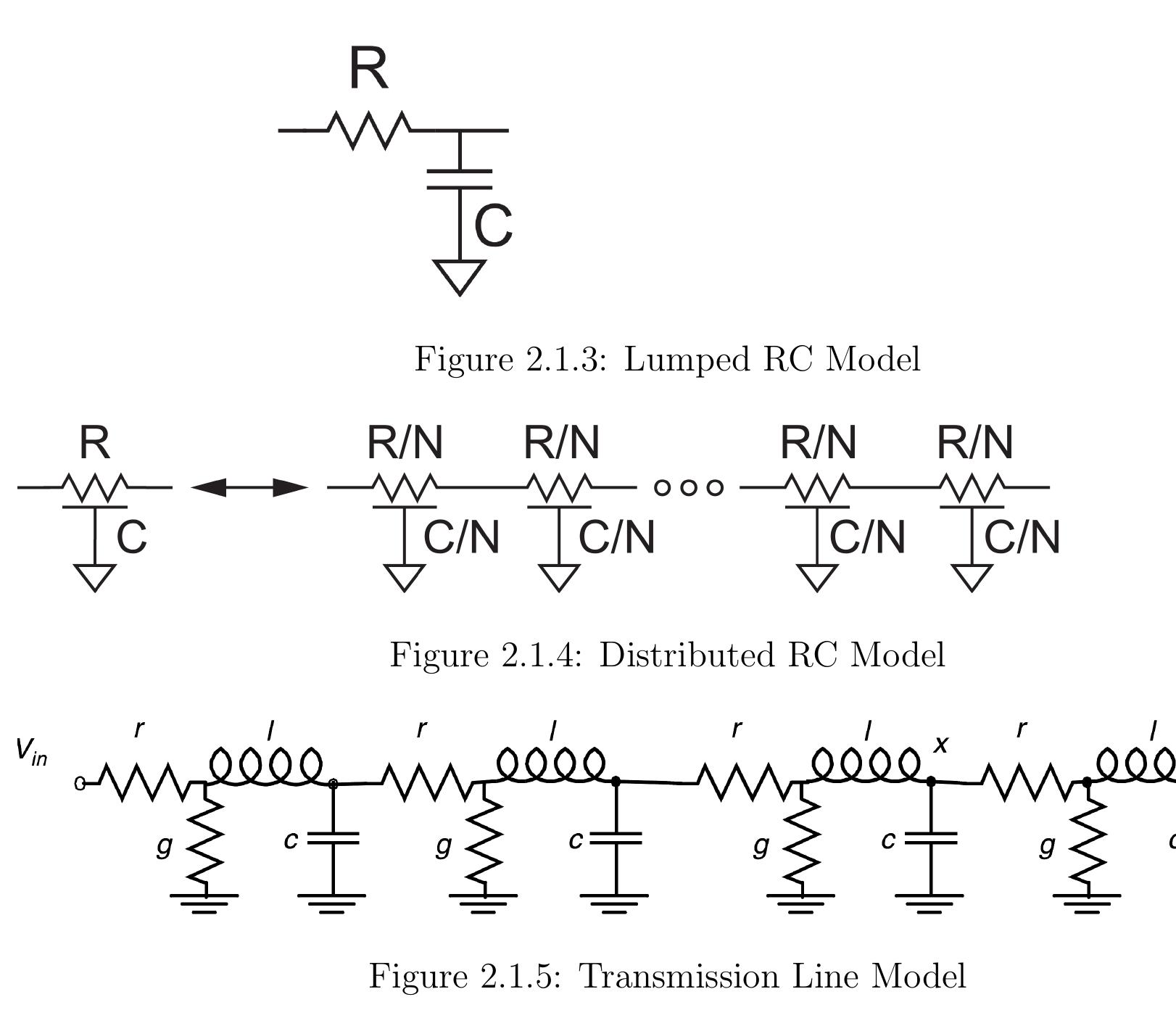 Line model uses all the 3 passive components - resistors,