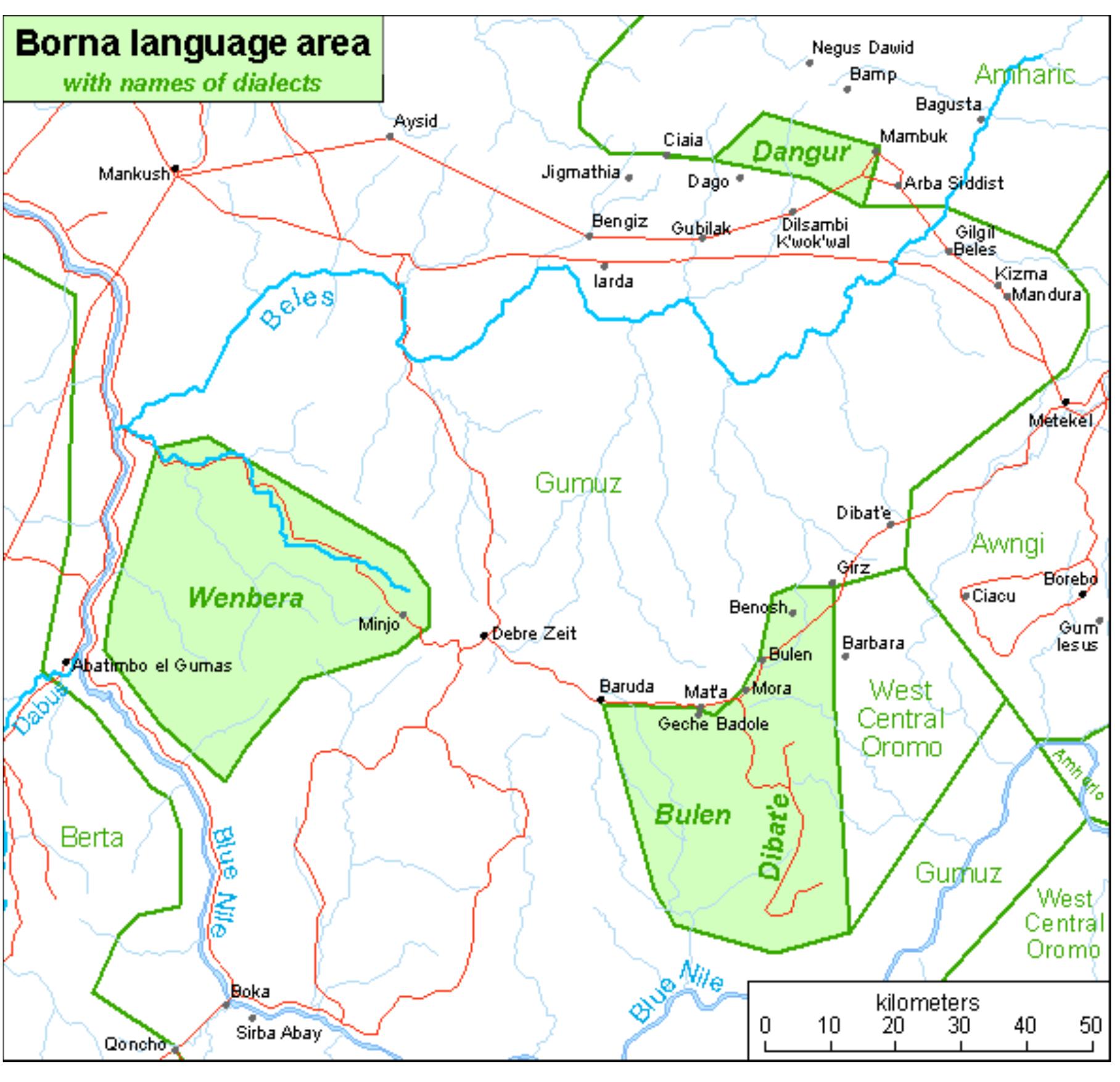 1.2 peoples and languages map 1. borna language area, with