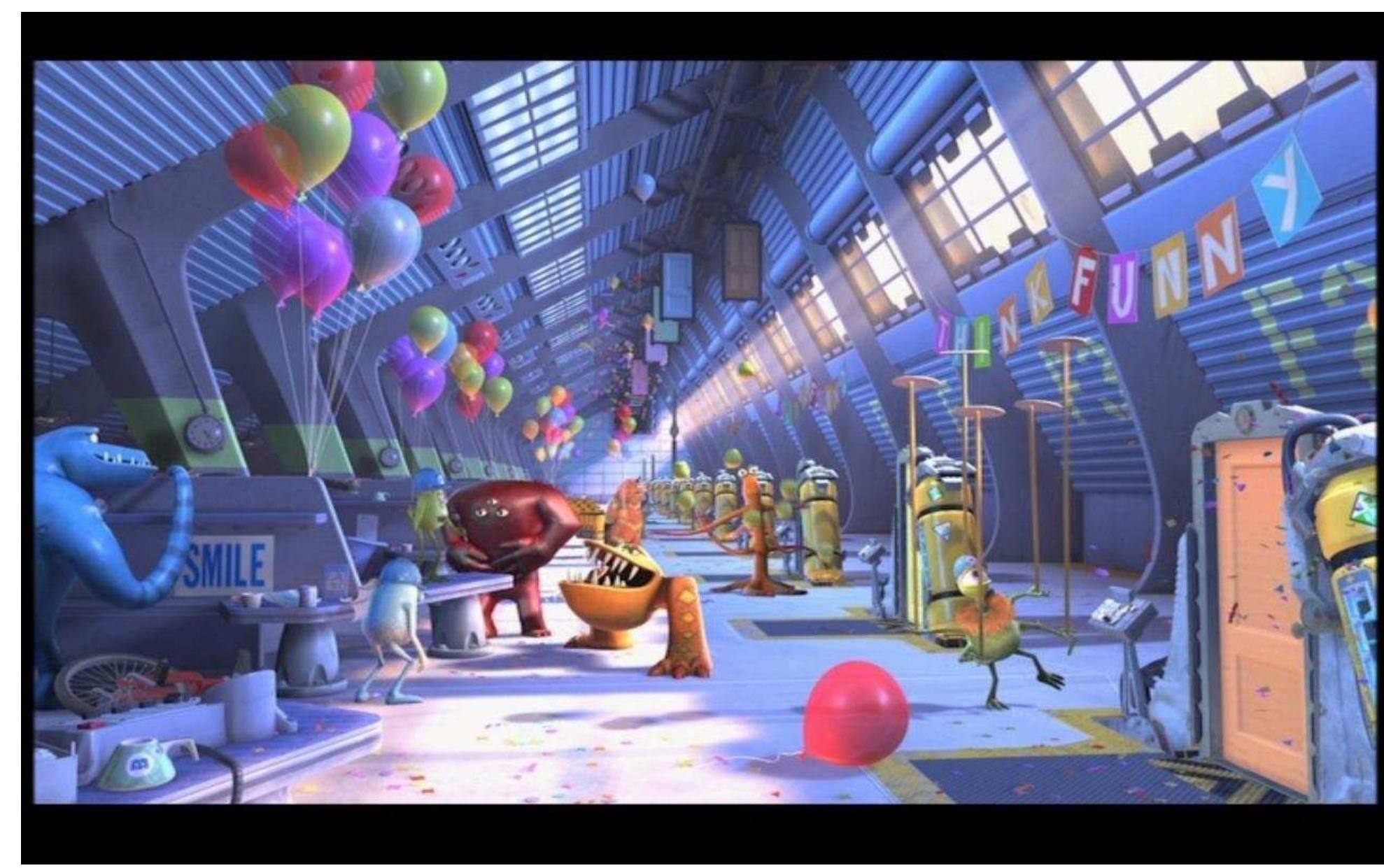 basically the same.  The closet door system and the diverse monster bodies, certainly allude to globalization 