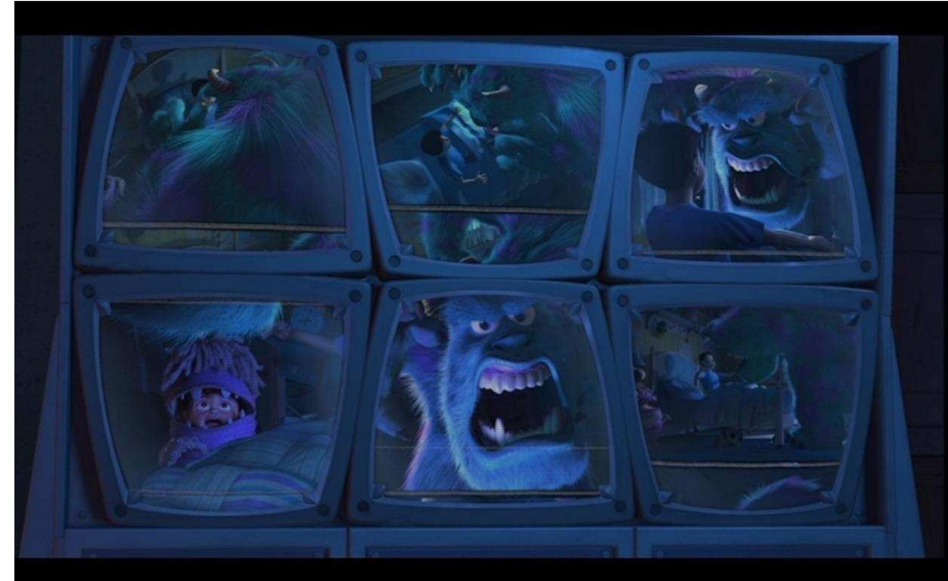 Monsters, Inc. in which Sulley gives a scare demonstration to a group of new employees. 