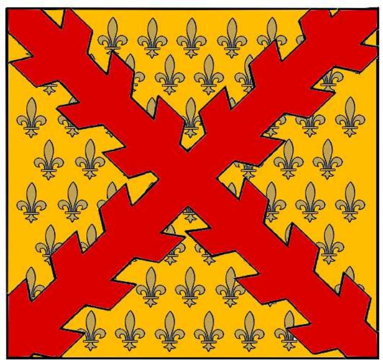 Figure 7. Régiment Listenois’ orderly stan- dard (drawing by J.-P. Fernon).  Figure 6. Régiment Listenois’ colonel stan- dard (drawing by J.-P. Fernon). 