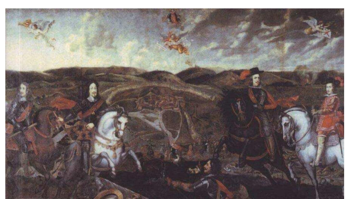 Figure 8. Burgundy triumphant under Philip IV - also called The rescue of Dole, anonymous, 17" c. (coll. Musée du Temps, Palais Granvelle, Besancon). 