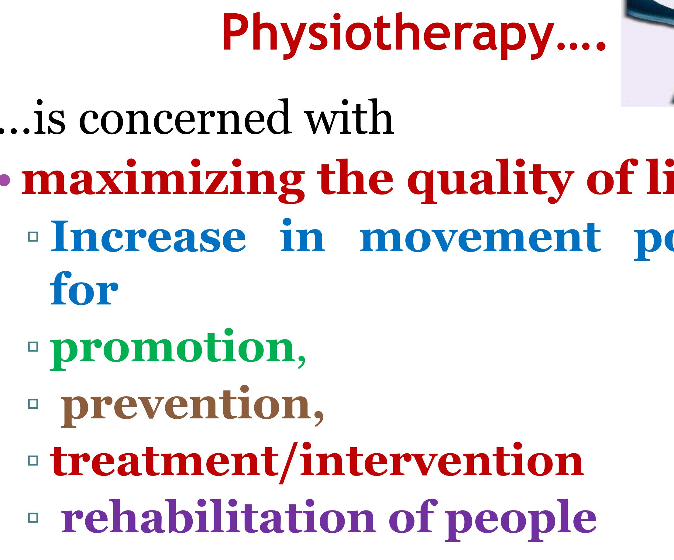 Figure 13 - Role of Physiotherapy in Primary Health Care: