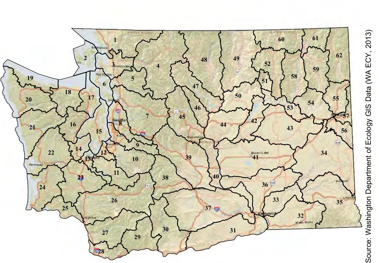 Map of water resource inventory areas