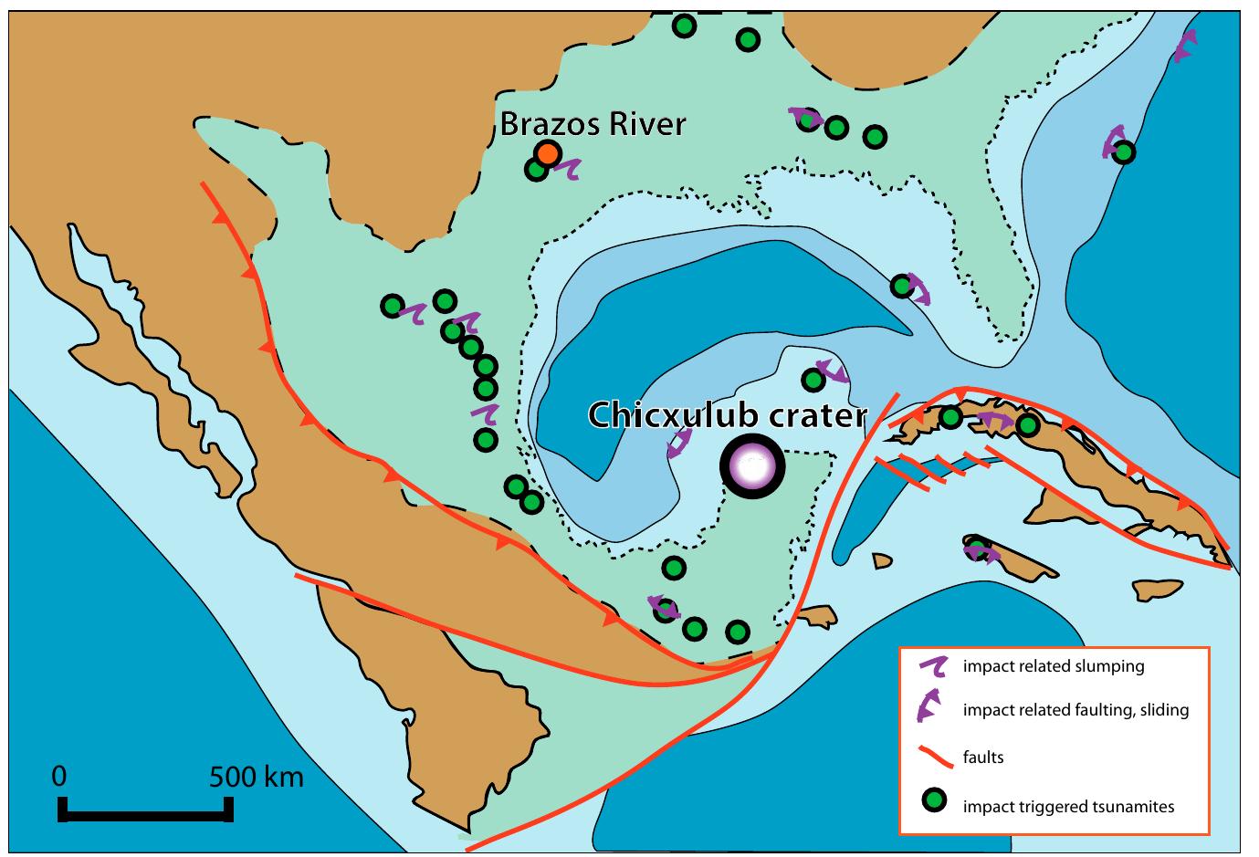 A paleogeographic map of the gulf of mexico at the end of