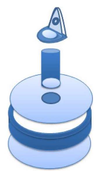 Fig. 2a. Stirling engine (Heating Cylinder) design.  Fig. 1. Stirling engine 3-D design. 