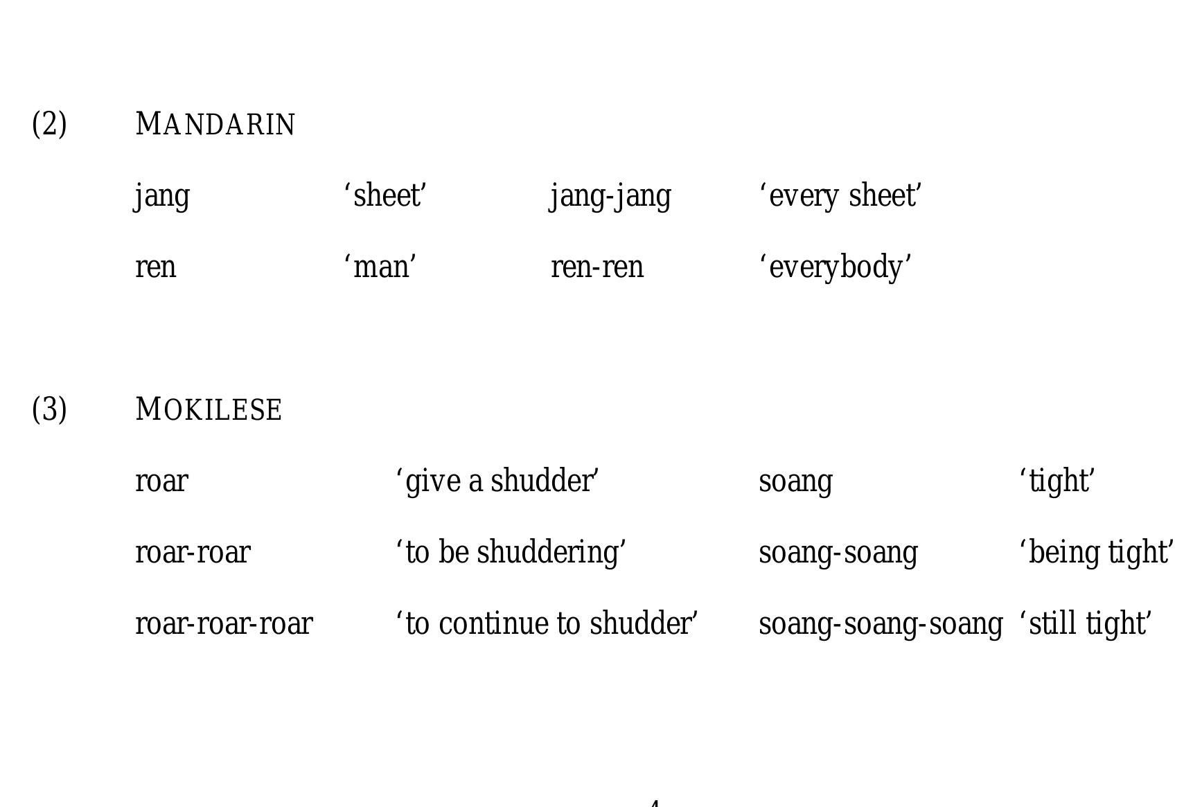 Example Shm Reduplication (PDF) Reduplication in English