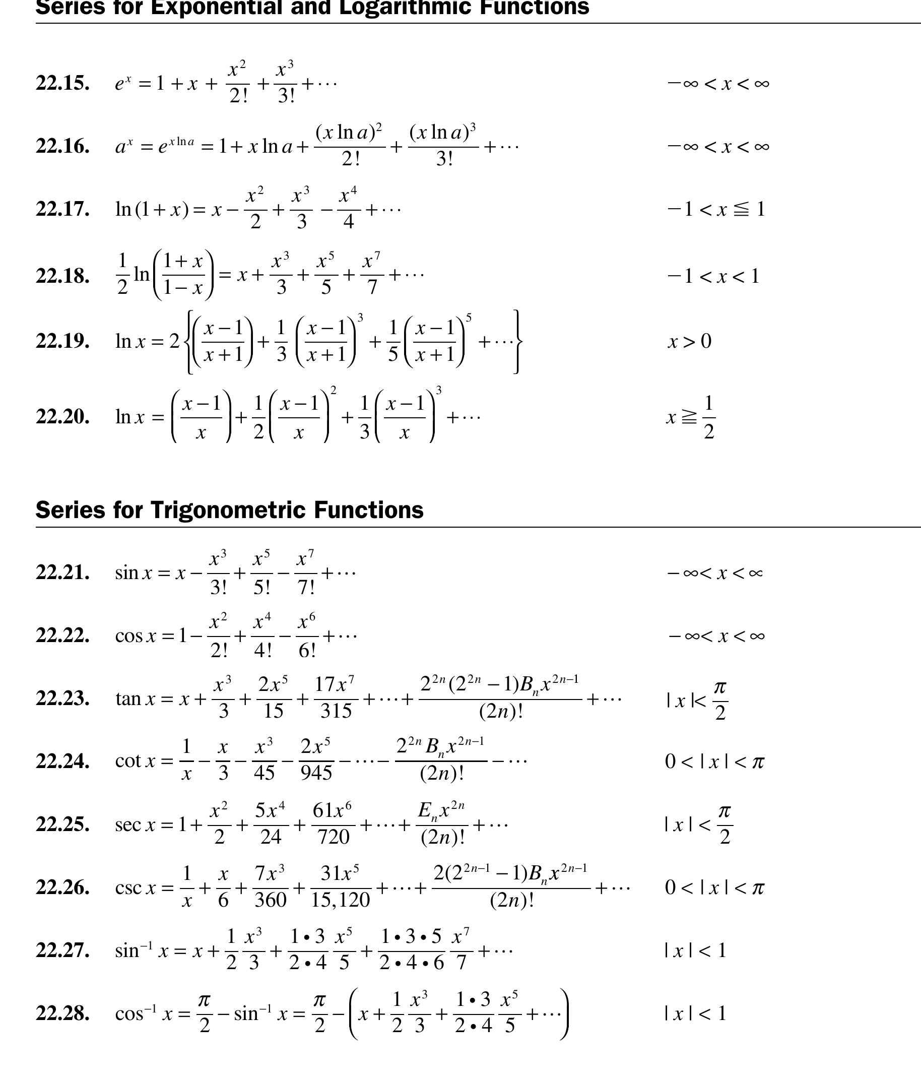 Figure 92 - Mathematical Handbook of Formulas and Tables