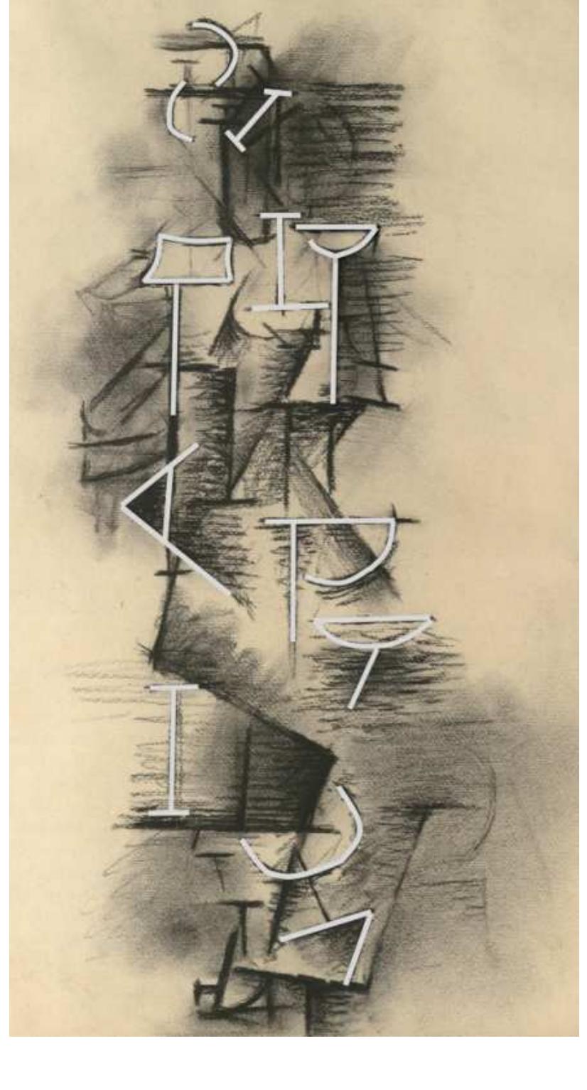 Androgynous Lettering Figure 2 - from Picasso's Standing Female Nude (1910)