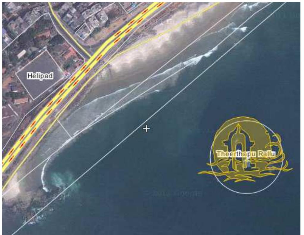 Figure 3: Polygon art that depicts an underwater temple in Andhra Pradesh, India (source: WikiMapia) 