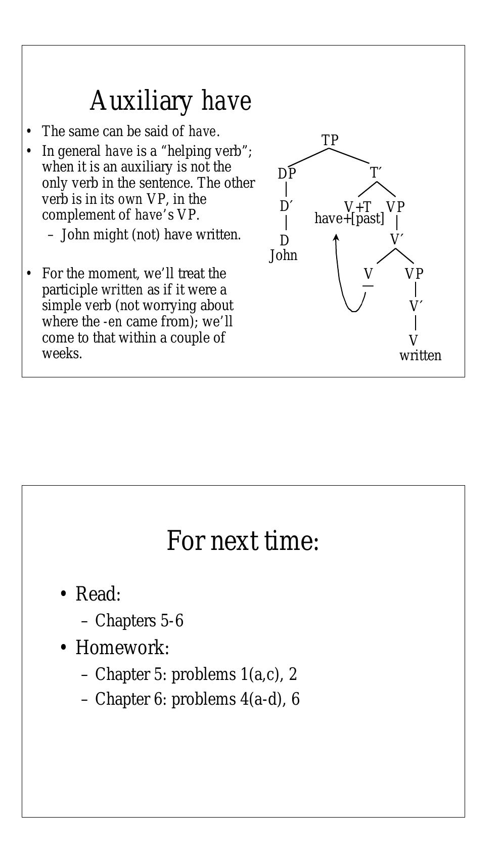 PDF) CAS LX 522 Syntax I Back to the trees: X-bar Theory