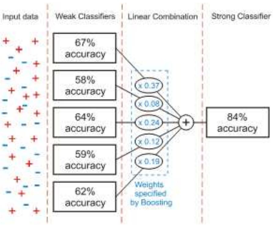 Column shaped diagram of adaboost classification