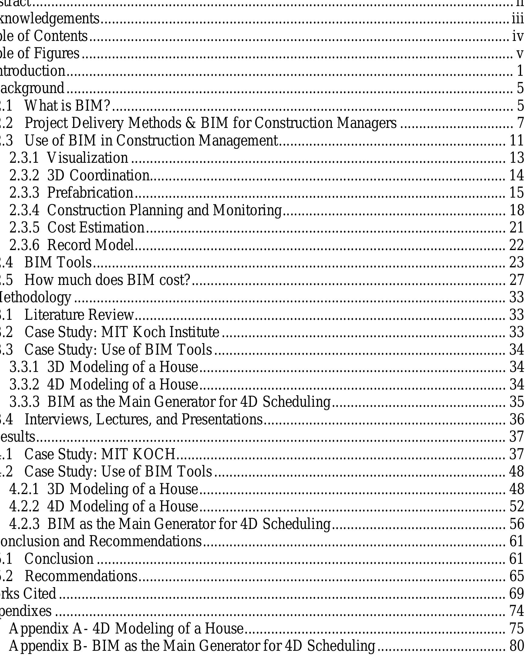 Table 1 - from BENEFITS OF BUILDING INFORMATION MODELING FOR