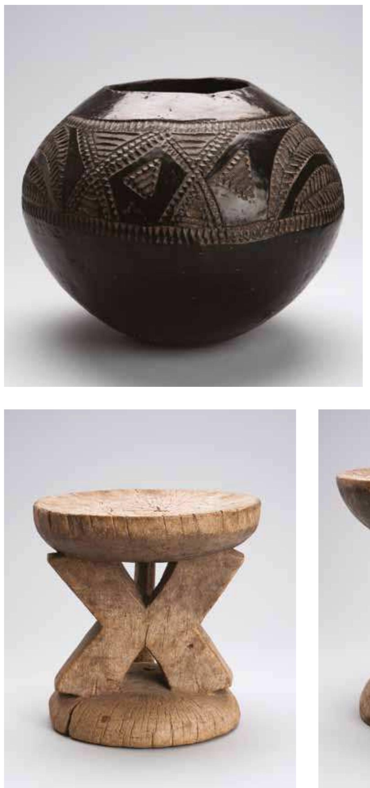 ‘Chituru” Sitting Stool, Tonga/Chokwe wood  11%x13x134"  SA159  ‘Chituru” Sitting Stool, Tonga/Chokwe wood  10%x104%x10%"  SA171 