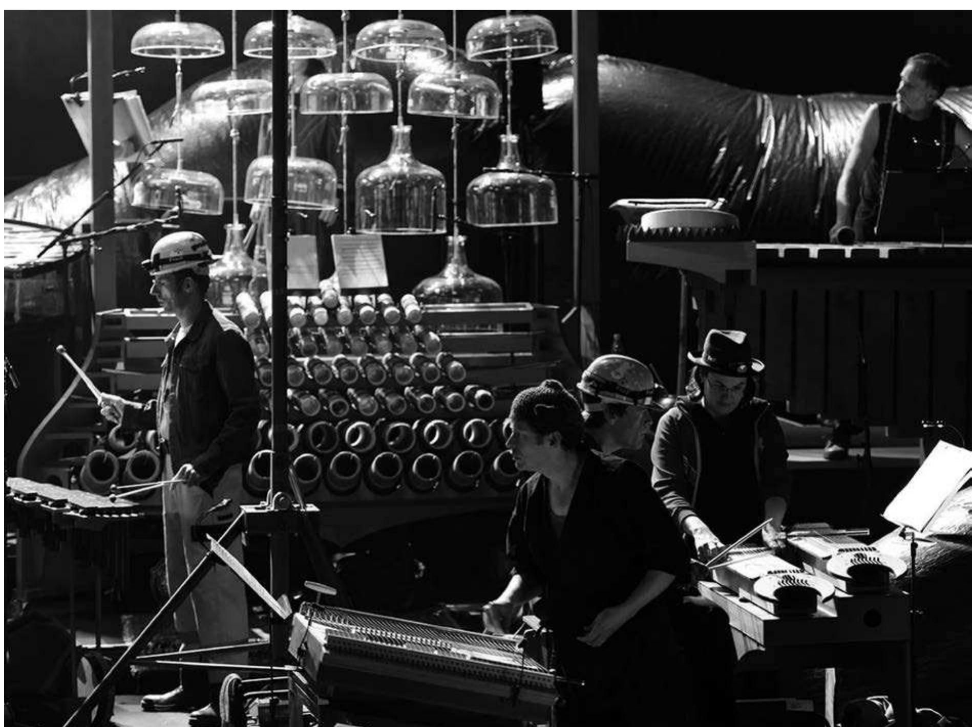 The third show I saw at this year's Triennale also arrived with a fanfare of trumpets and drums. This was another eighty minute nonstop  Delusion of the Fury by Partch. Photo: Wonge Bergmann 