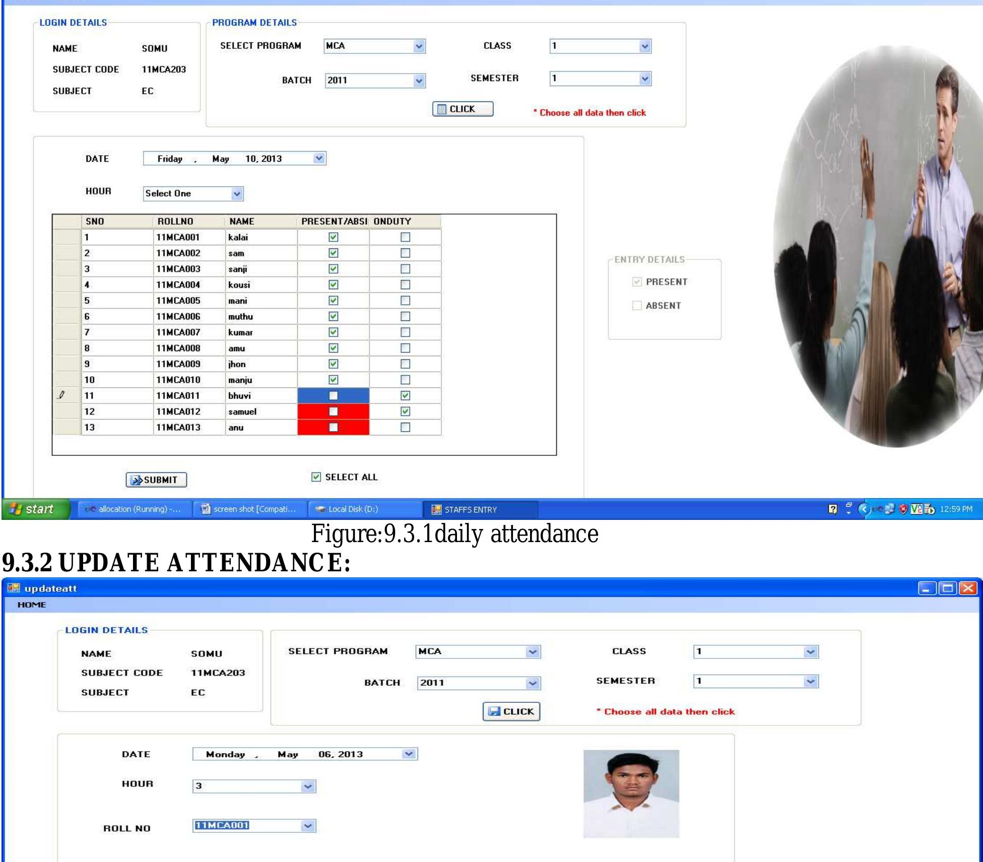 Snapsis Computer Project (PDF) STUDENTS ATTENDANCE MANAGEMENT SYSTEM MINI PROJECT REPORT MASTER ...