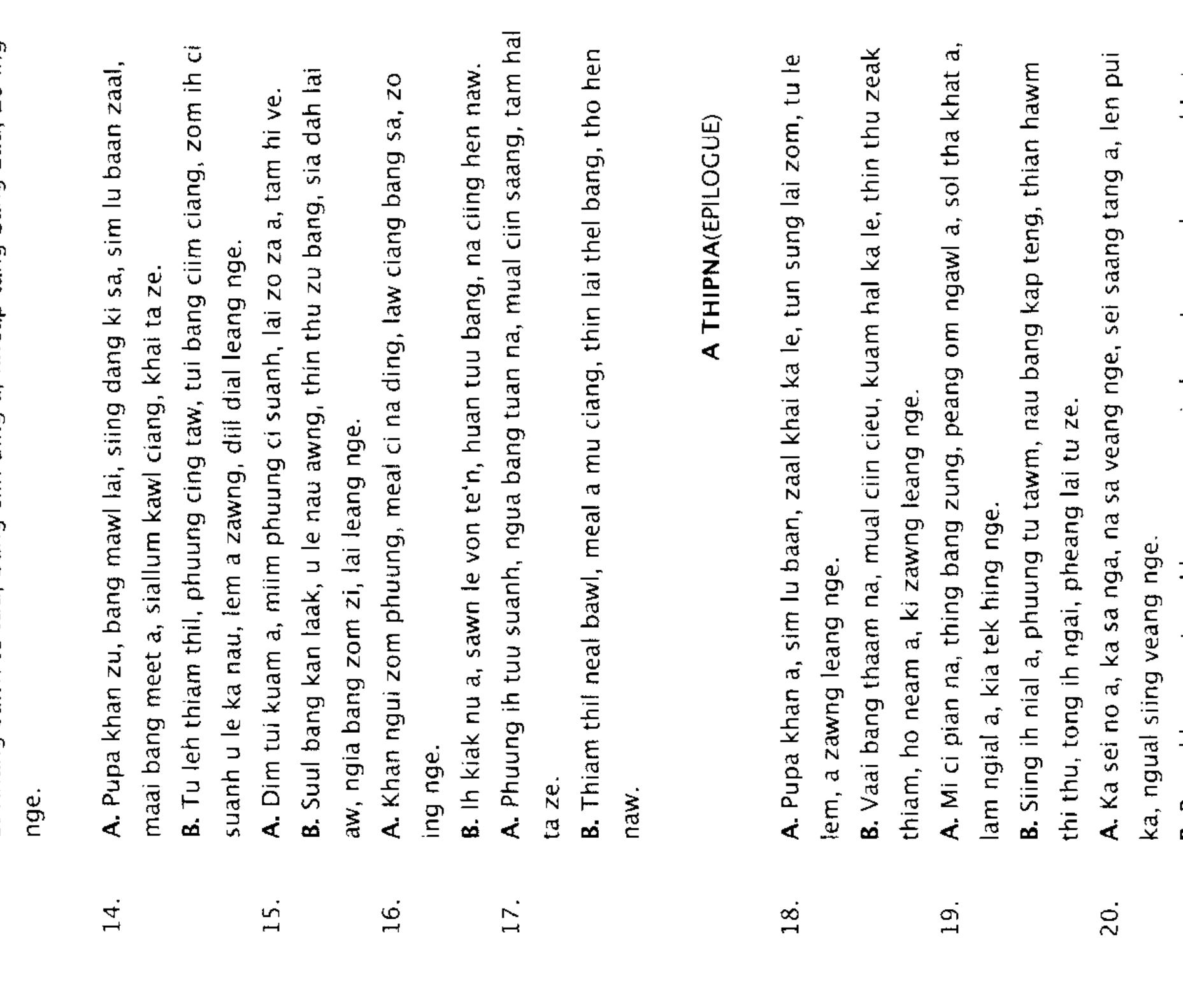 Table 17 AN INTRODUCTION TO THE ZO PEOPLE OF BANGLADESH Table 17 an introduction to the zo people of bangladesh