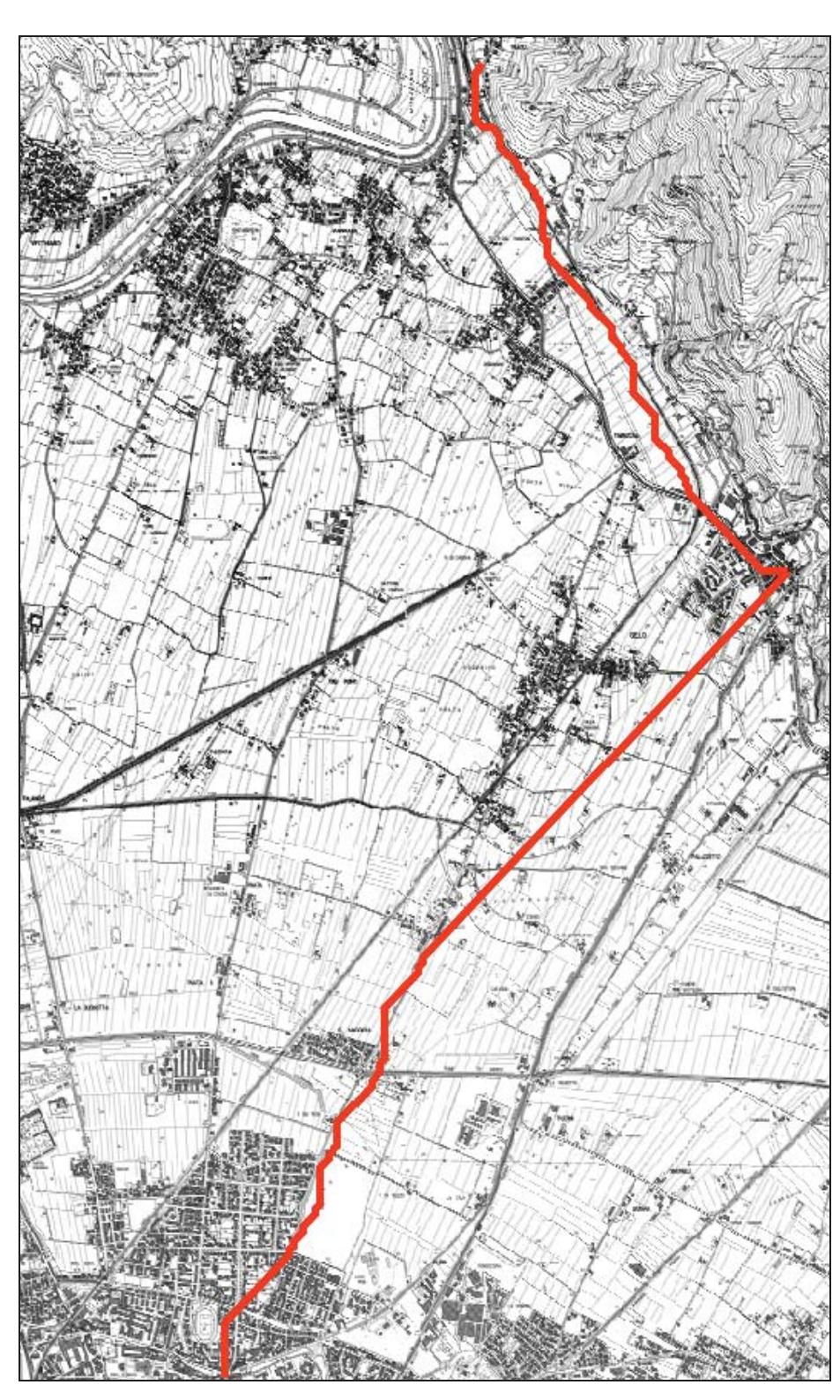 Fig. 2.32 The probable route of the strata Vallis Auseris calculated using the shortest path and shown on current maps. 