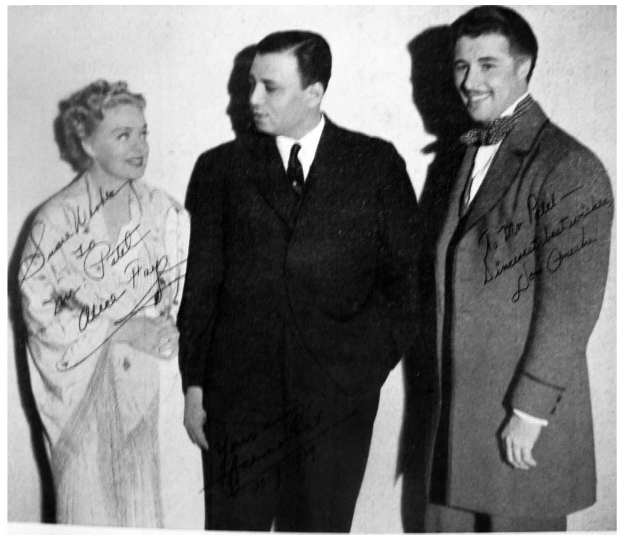 RE 7.5 ‘Baburao Patel, Our Editor, between Alice Faye and Don Ameche—20th Century Fox Stars’ 