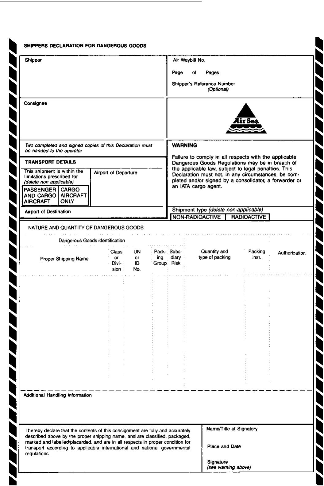 3. example of shipper’s declaration form: from us department