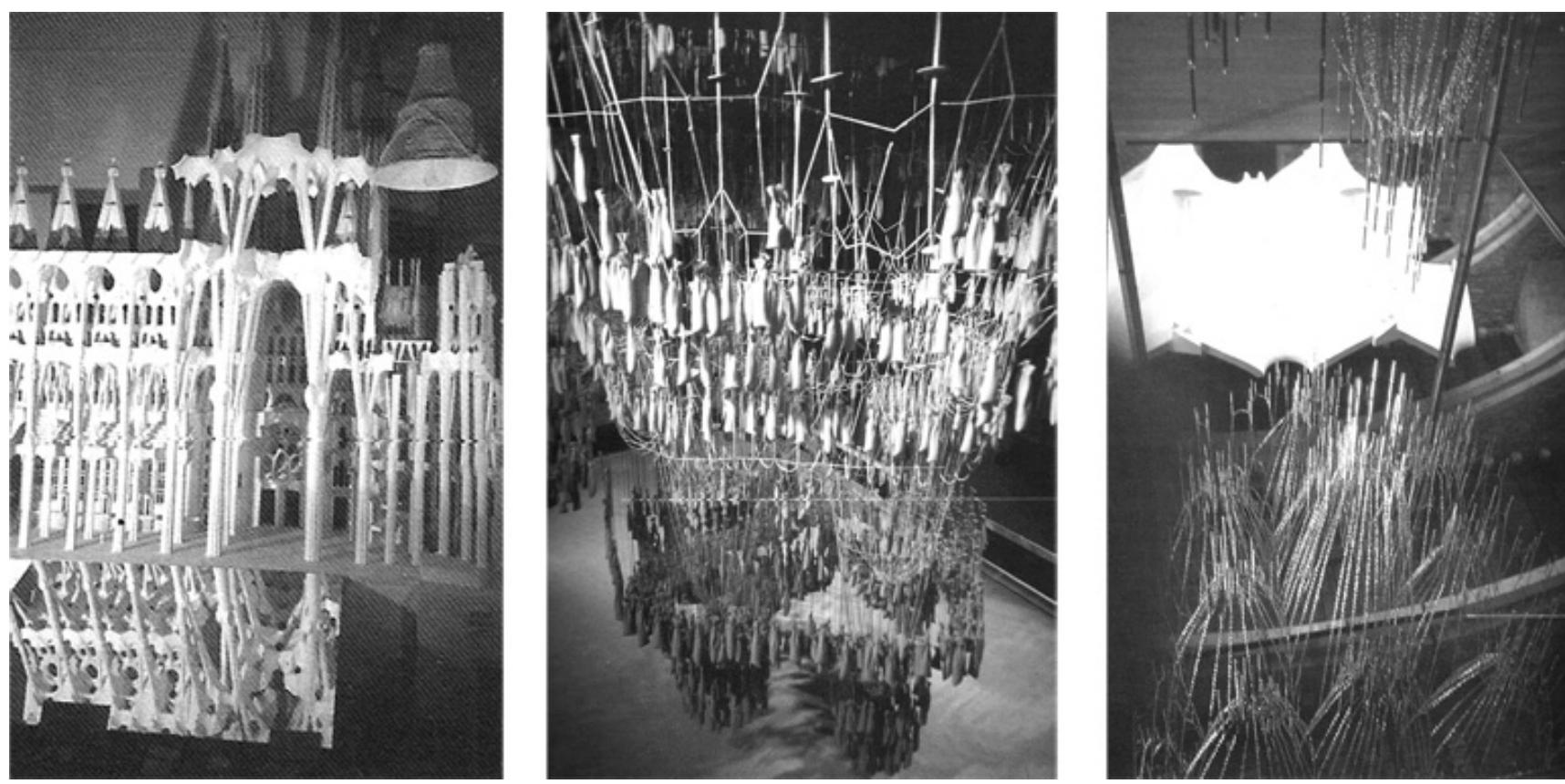 Three types of models which antoni gaudi worked with. the