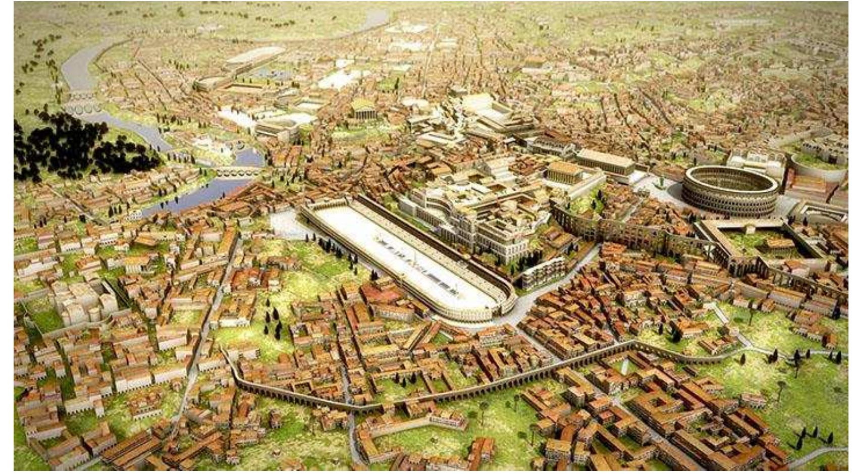 Screenshot from the rome reborn digital model showing the