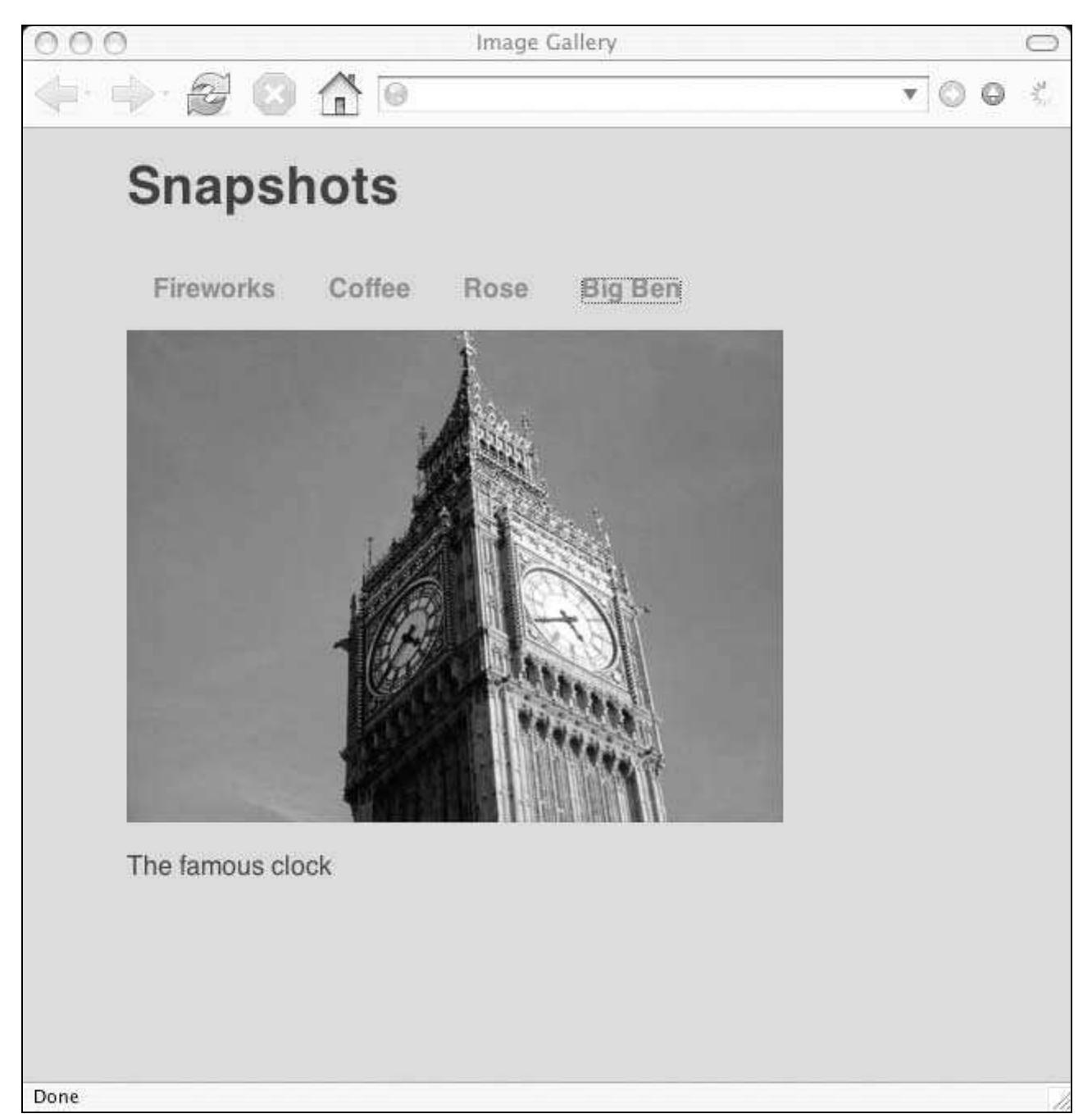 Here’s an example of the image gallery with a simple style