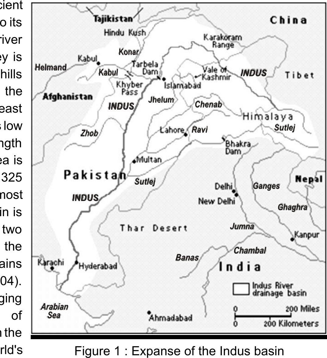 The indus river system showing western and eastern rivers