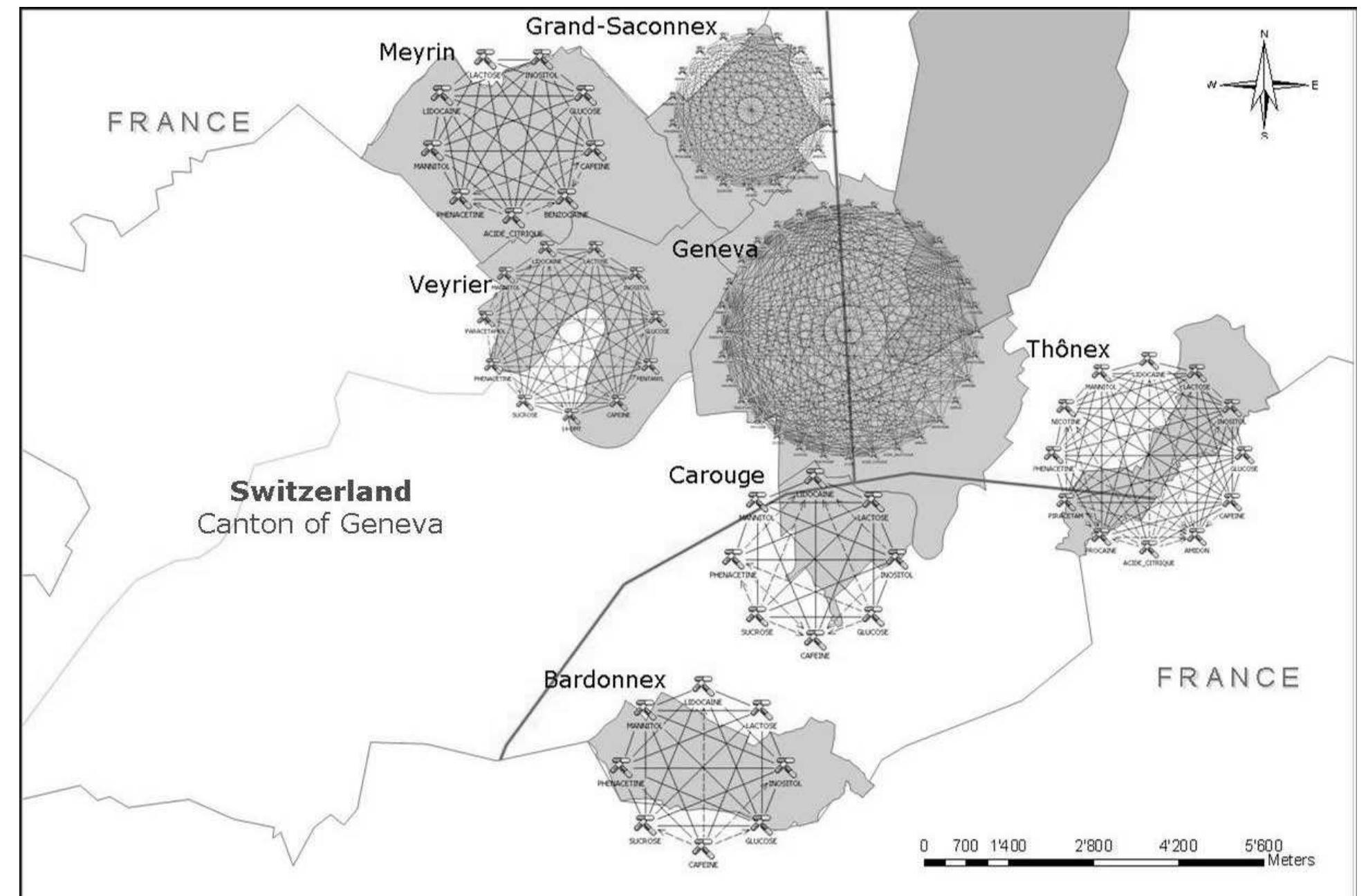 Graphs Built From Cutting Agents Found In Cocaine Seized In