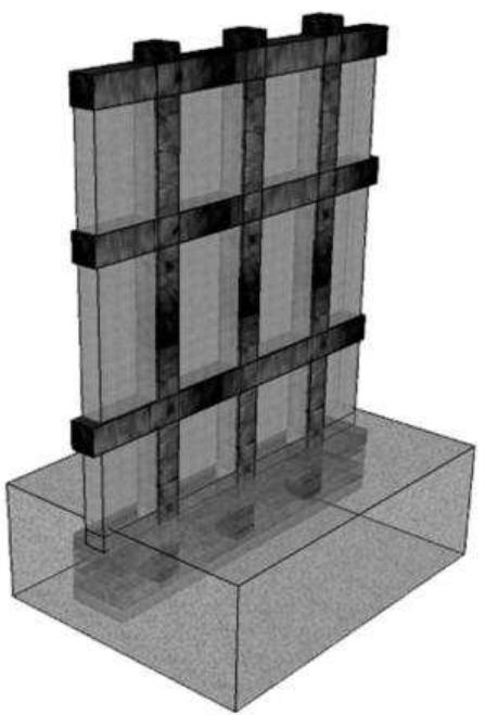 Figure 1. 3D hypothetic reconstruction of a Group 1 wall (reconstruction by the author) 