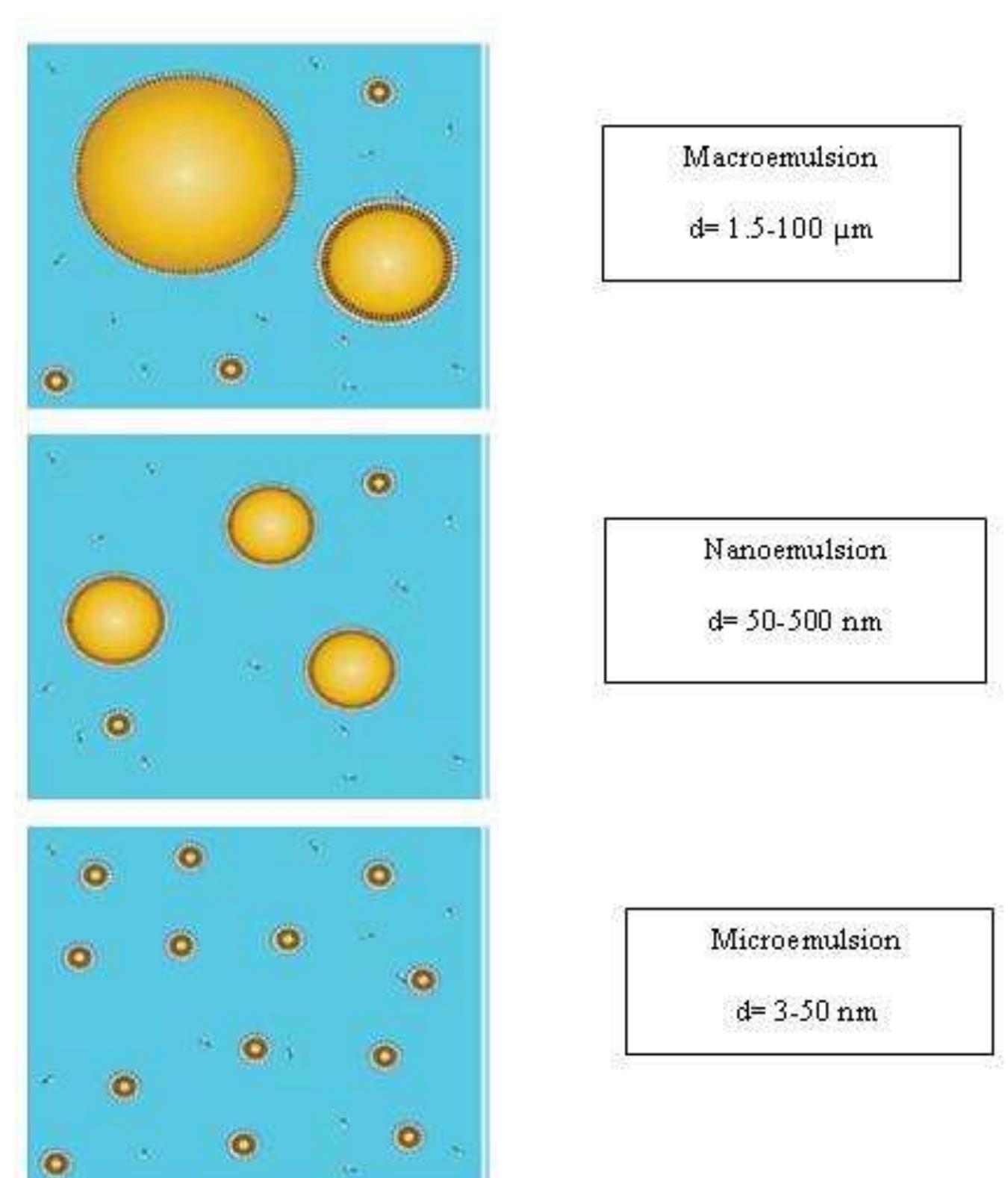 Schematic representation of emulsion classification