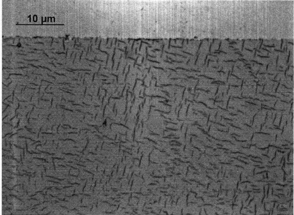 Optical micrograph of the cross-section of a sample nitrided