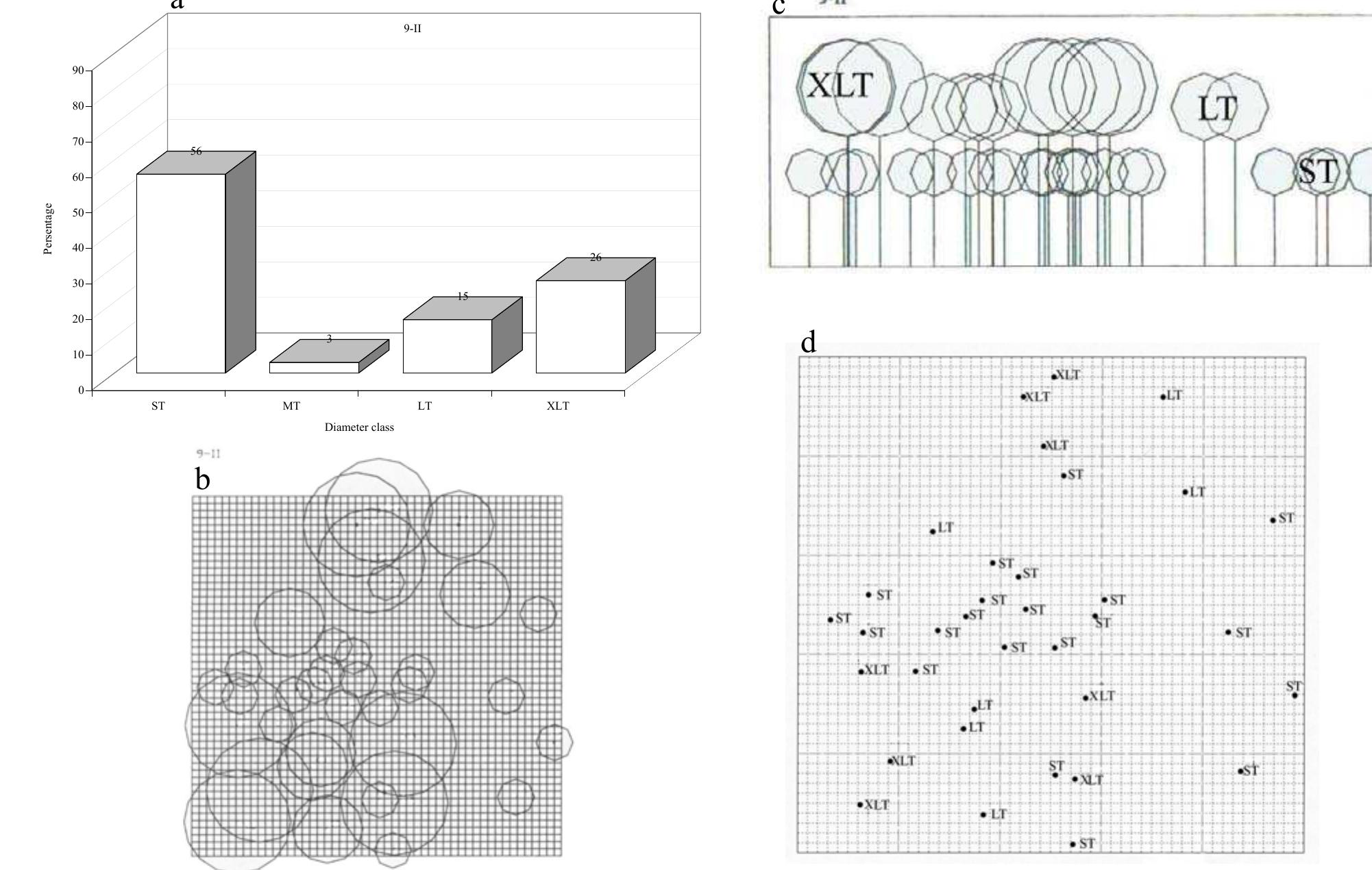 Shows the a. mathematical structure (histogram), b.